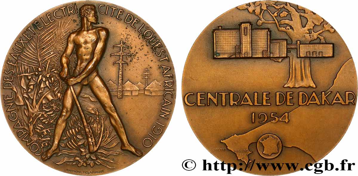 SENEGAL Médaille, Centrale de Dakar, Compagnie des eaux et électricité de l’Ouest africain VZ