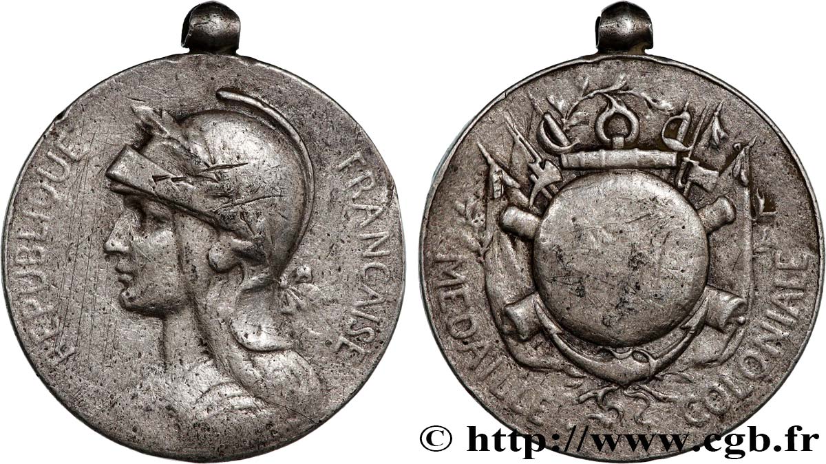 III REPUBLIC Médaille coloniale VF