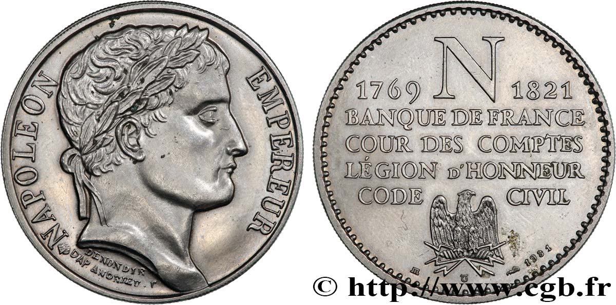 SÉRIE MÉTALLIQUE DES ROIS DE FRANCE Médaille, Napoléon Empereur, Banque de France AU