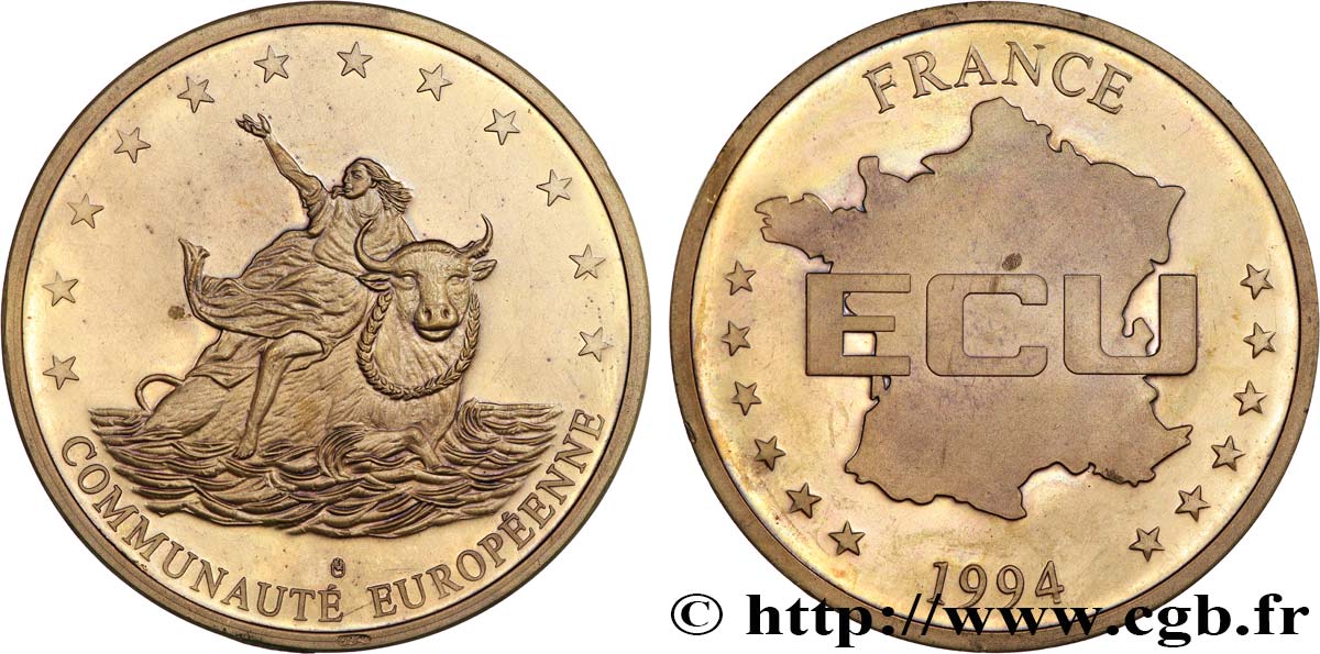 V REPUBLIC Médaille, Ecu FRANCE AU