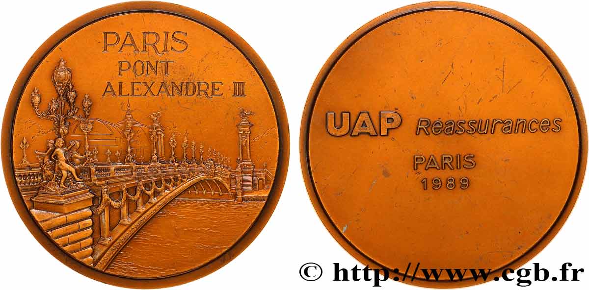 ASSURANCES Médaille, UAP réassurances, Pont Alexandre III TTB
