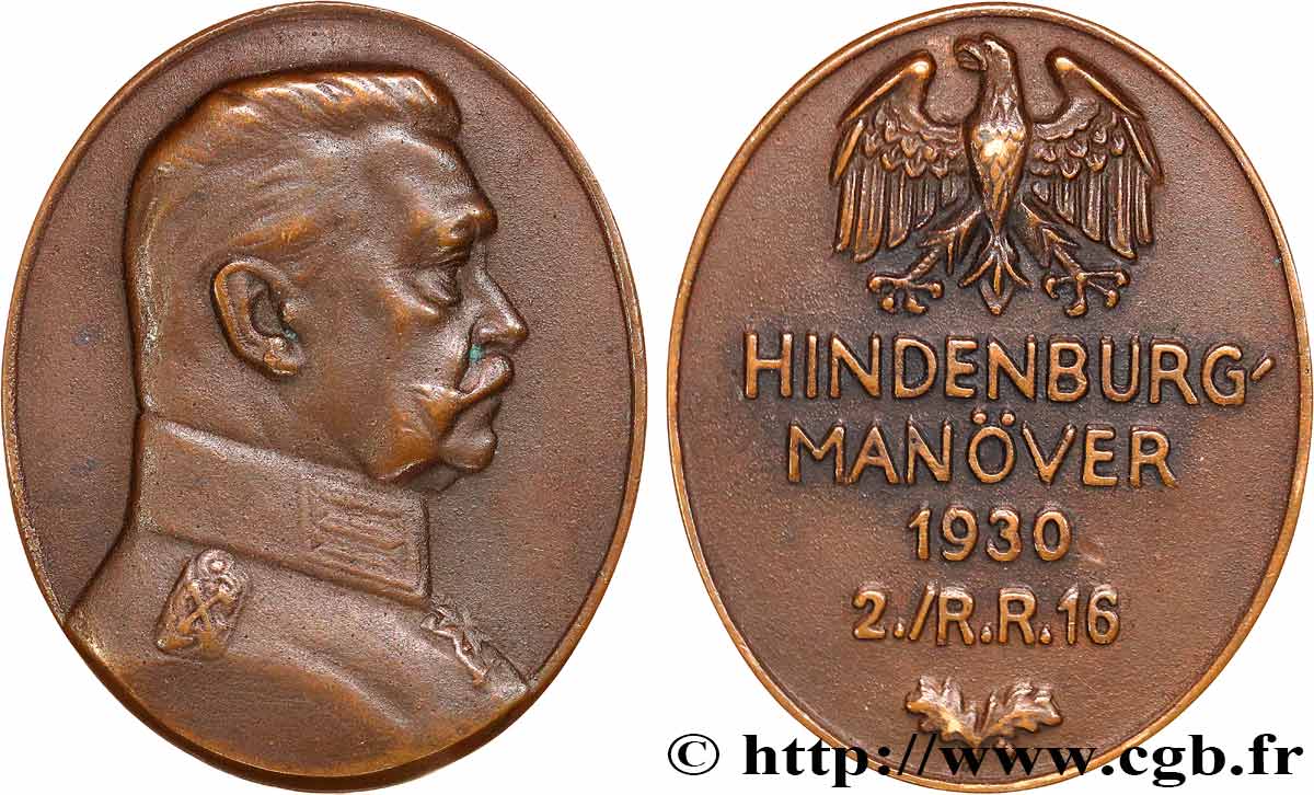 GERMANY Médaille, Hindenburg Manöver AU
