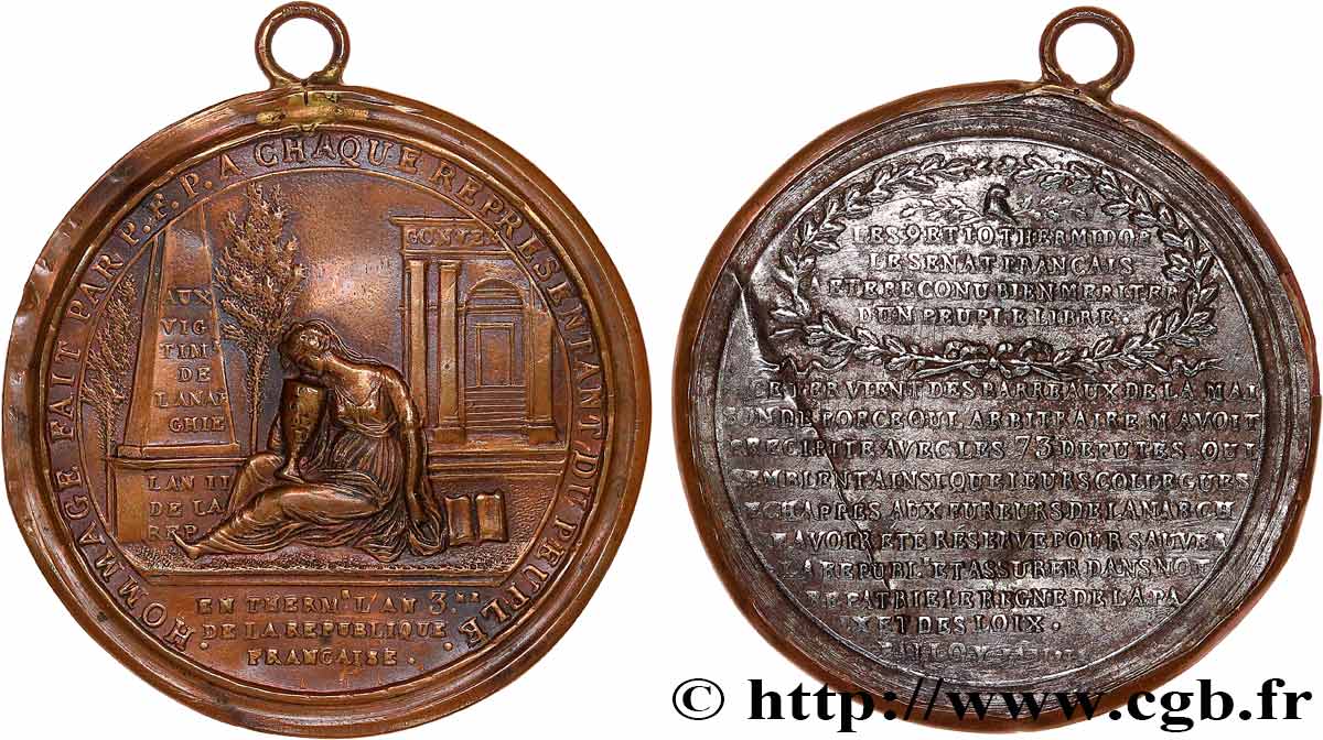 CONVENZIONE NAZIONALE Médaille de Palloy, Hommage à chaque représentant du Peuple BB