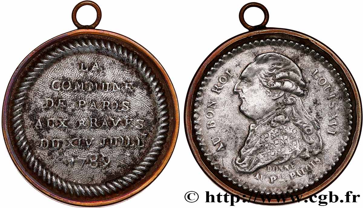 NATIONALKONVENT Médaille de Palloy, Louis XVI, La commune de Paris SS