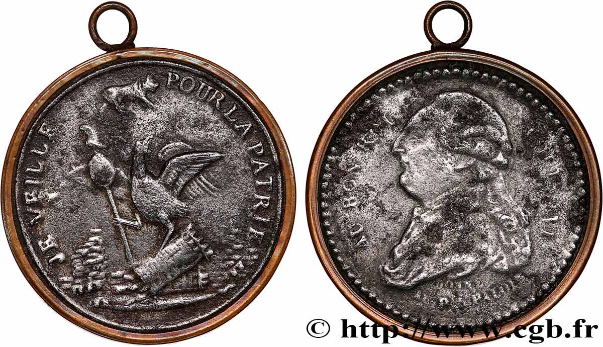 CONVENZIONE NAZIONALE Médaille de Palloy, Louis XVI, Veille pour la patrie BB