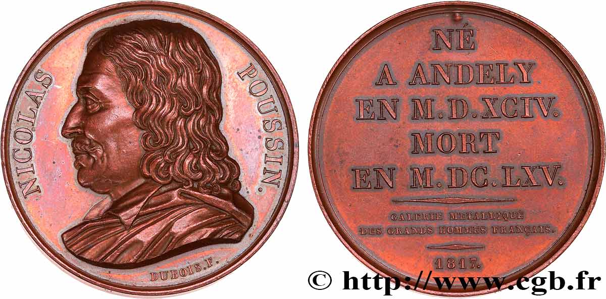 GALERIE MÉTALLIQUE DES GRANDS HOMMES FRANÇAIS Médaille, Nicolas Poussin AU