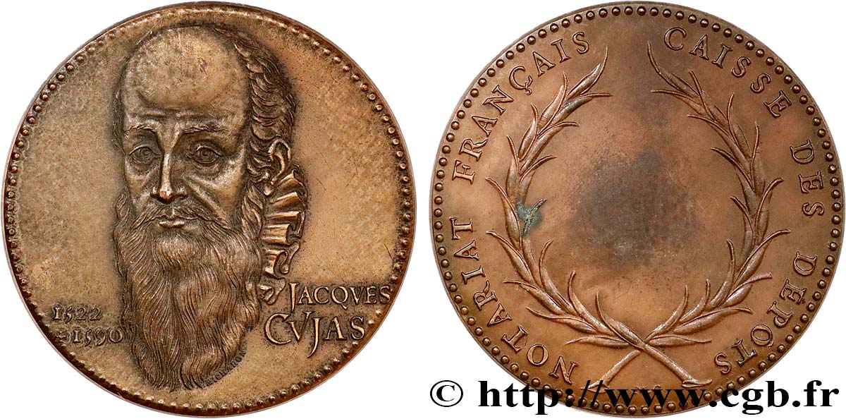NOTAIRES DU XIXe SIECLE Médaille, Jacques Cujas, Notariat français, caisse des dépôts q.SPL