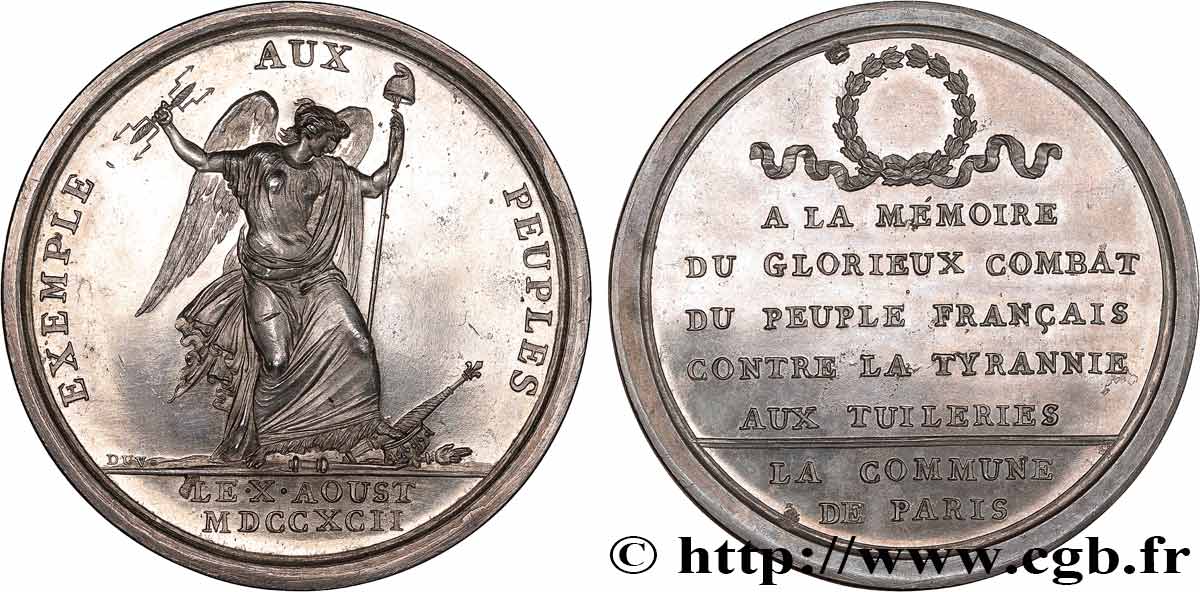 NATIONALKONVENT Médaille en mémoire du combat des Tuileries du 10 août VZ+