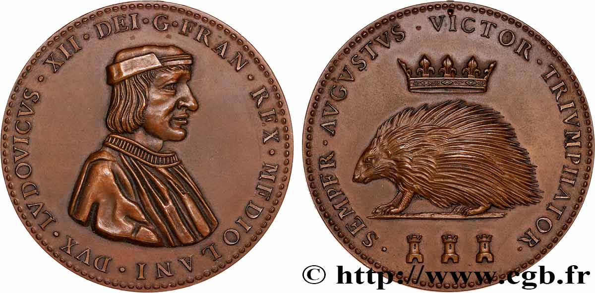 LOUIS XII  Médaille, Porc-épic AU