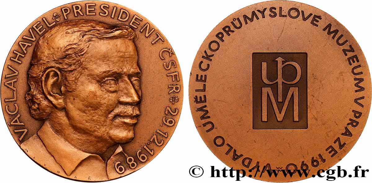 CZECHOSLOVAKIA Médaille, Václav Havel AU/AU