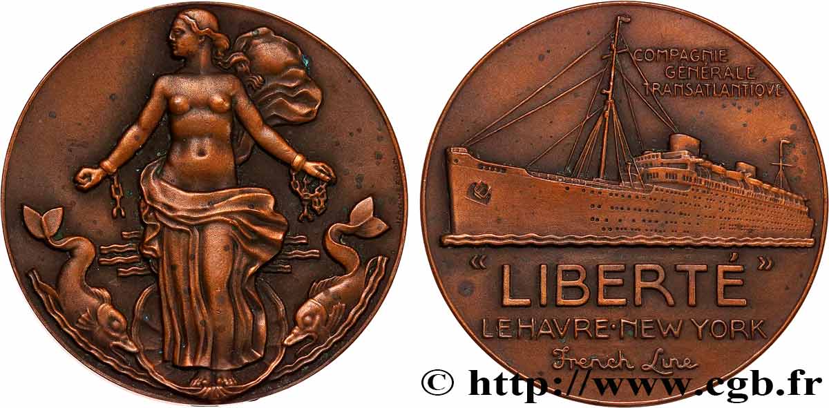 IV REPUBLIC Médaille, Paquebot “Liberté” AU