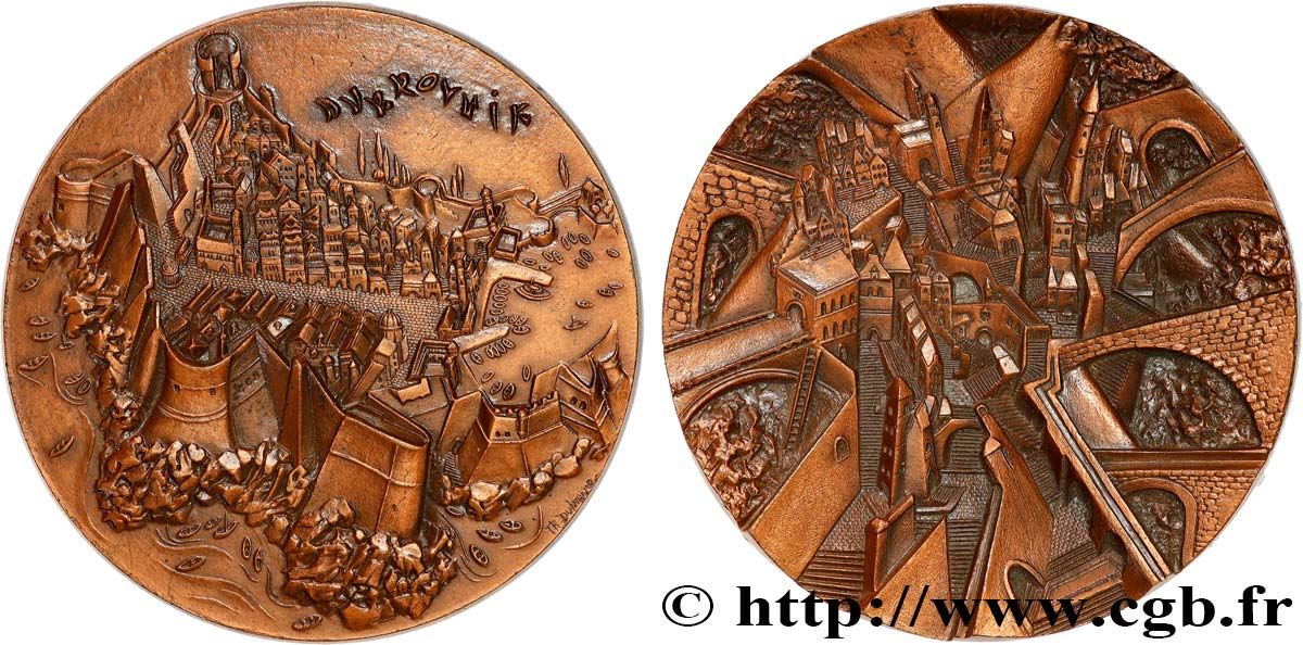 CROATIA Médaille, Dubrovnik, par Thérèse Dufresne AU