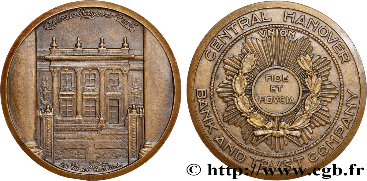 BANQUES - ÉTABLISSEMENTS DE CRÉDIT Médaille, Central Hanover, 20 place Vendôme SUP