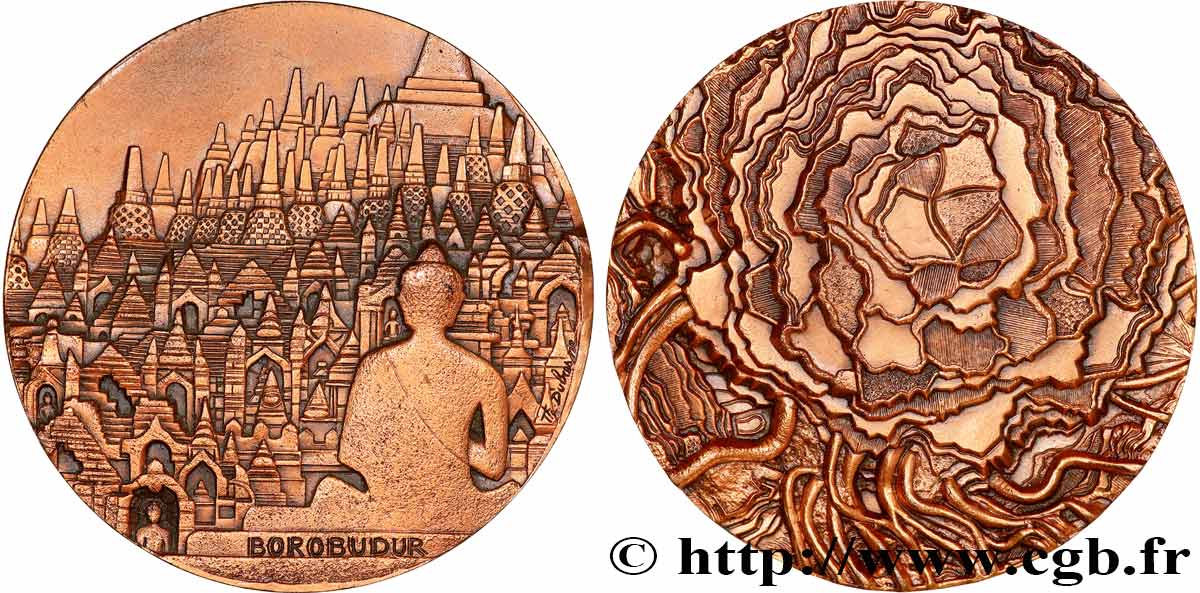 INDONESIA Médaille, Temple de Borobudur AU