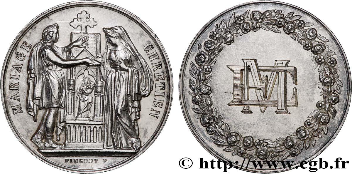 AMOUR ET MARIAGE Médaille, Mariage chrétien TTB+