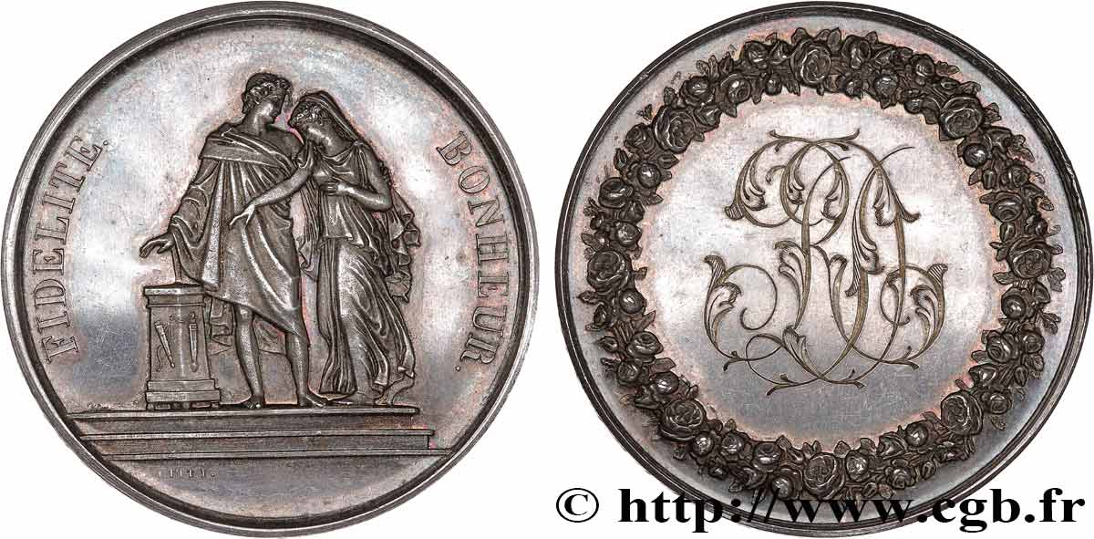 AMOUR ET MARIAGE Médaille de mariage, Fidélité et Bonheur AU