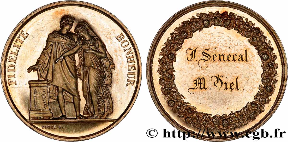 AMOUR ET MARIAGE Médaille de mariage, Fidélité et Bonheur SPL