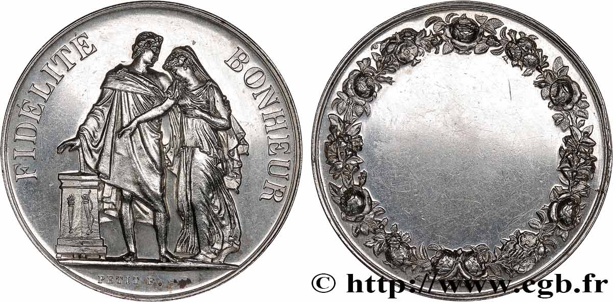 AMOUR ET MARIAGE Médaille de mariage, Fidélité et Bonheur fVZ