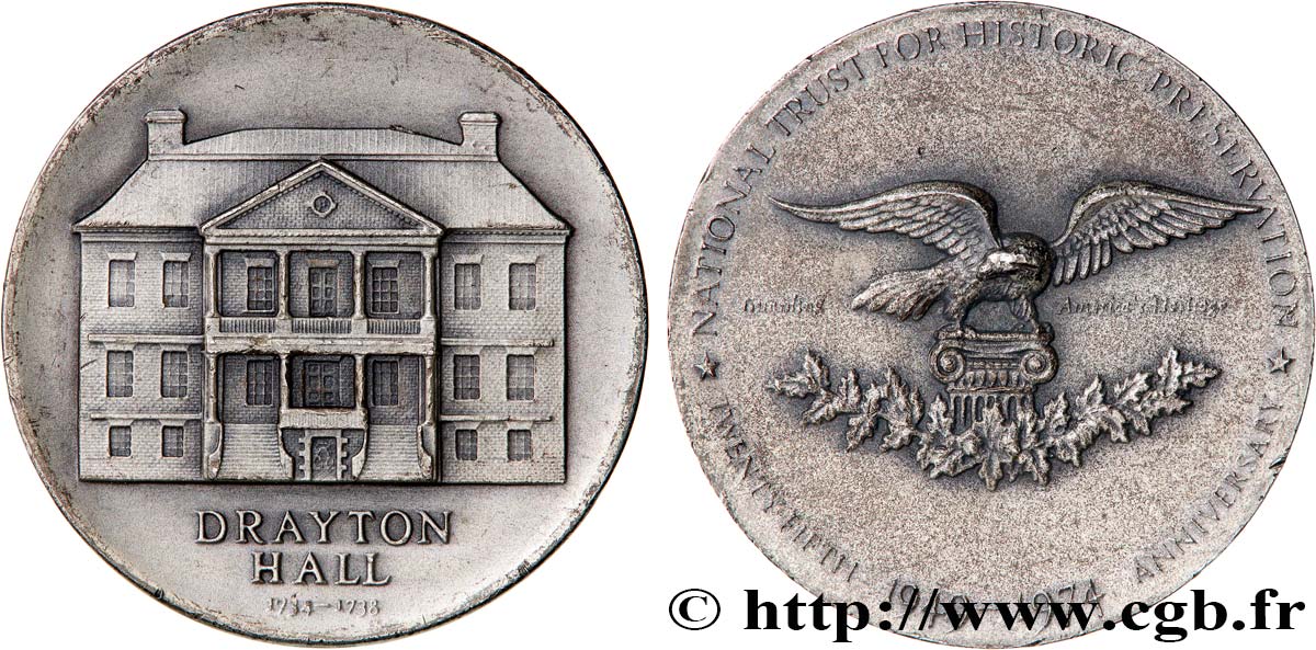 UNITED STATES OF AMERICA Médaille, Drayton Hall XF