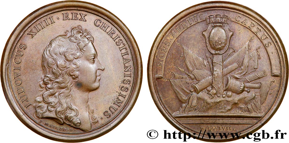 LOUIS XIV  THE SUN KING  Médaille, Prise de Montmédy SPL