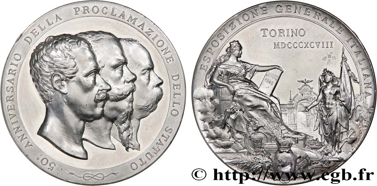 ITALIE - ROYAUME D ITALIE - HUMBERT Ier Médaille, Exposition générale italienne MS