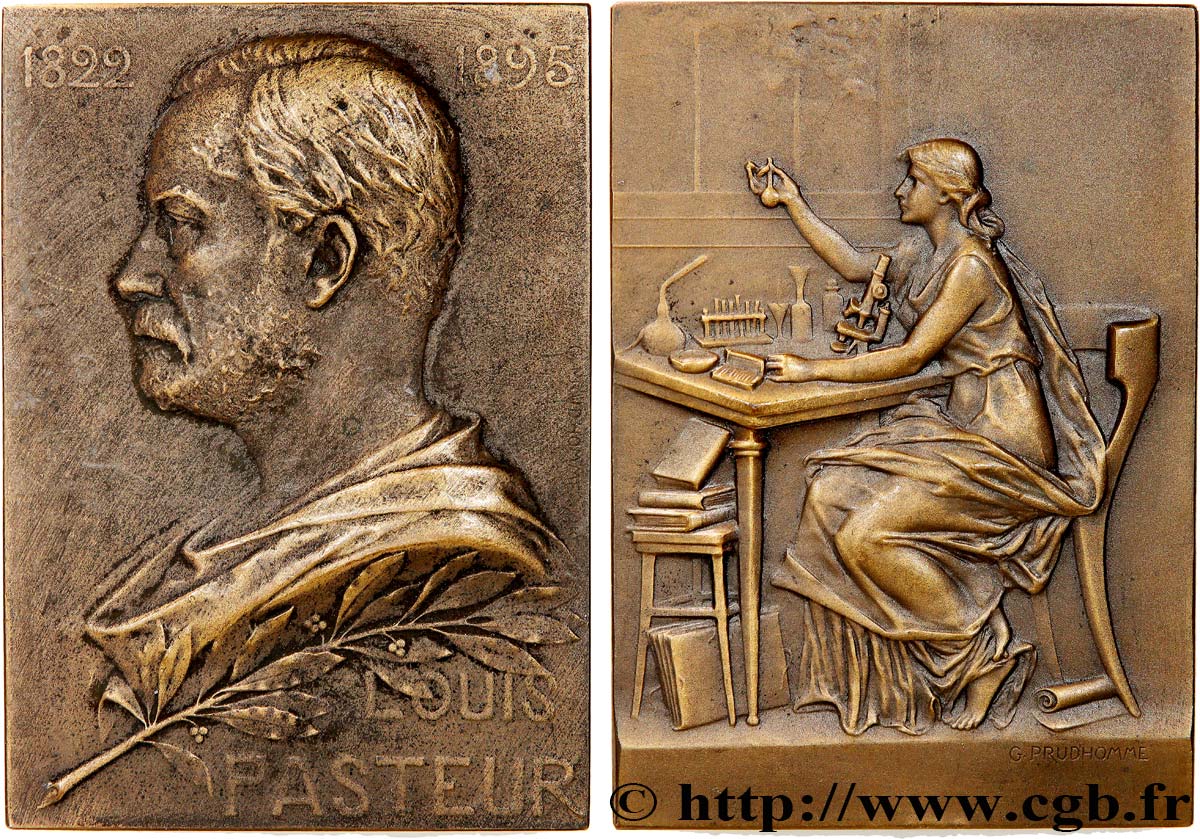 SCIENCE & SCIENTIFIC Plaquette, Louis Pasteur XF