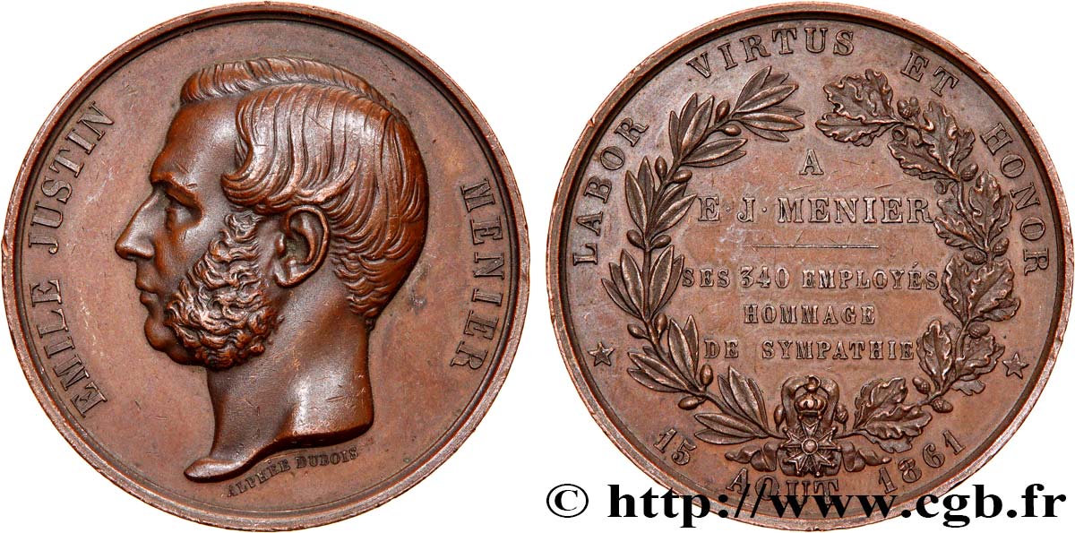 SECOND EMPIRE Médaille, Émile-Justin Menier AU