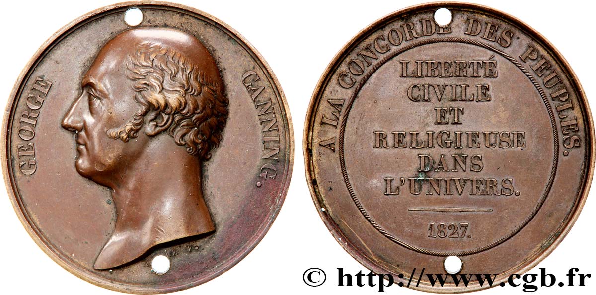 GROßBRITANNIEN - GEORG. IV Médaille, Hommage à George Canning SS