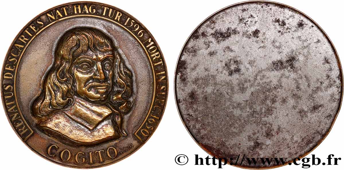 SCIENCES & SCIENTIFIQUES Médaille, René Descartes BB