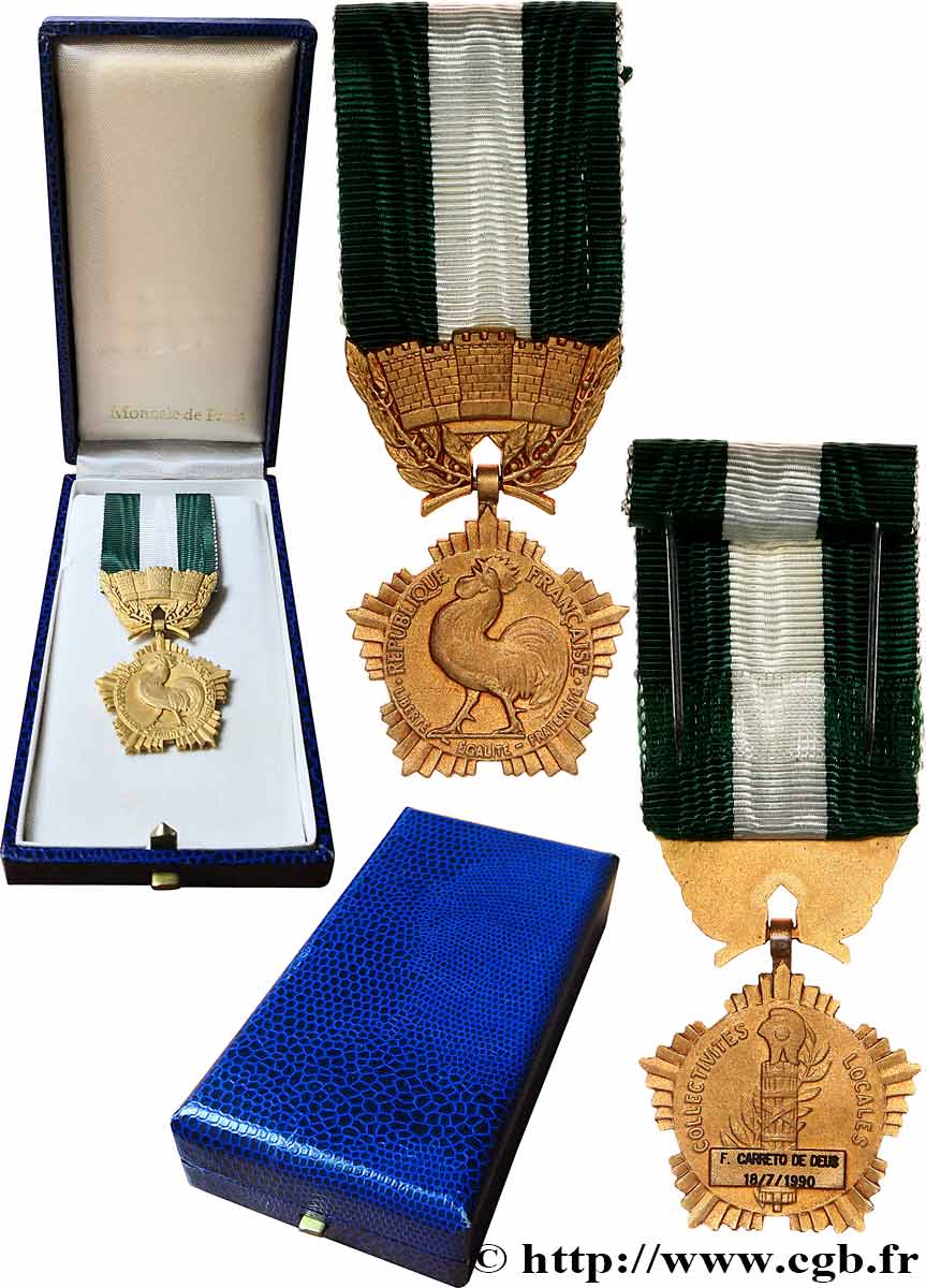 CINQUIÈME RÉPUBLIQUE Médaille, Collectivités locales SUP