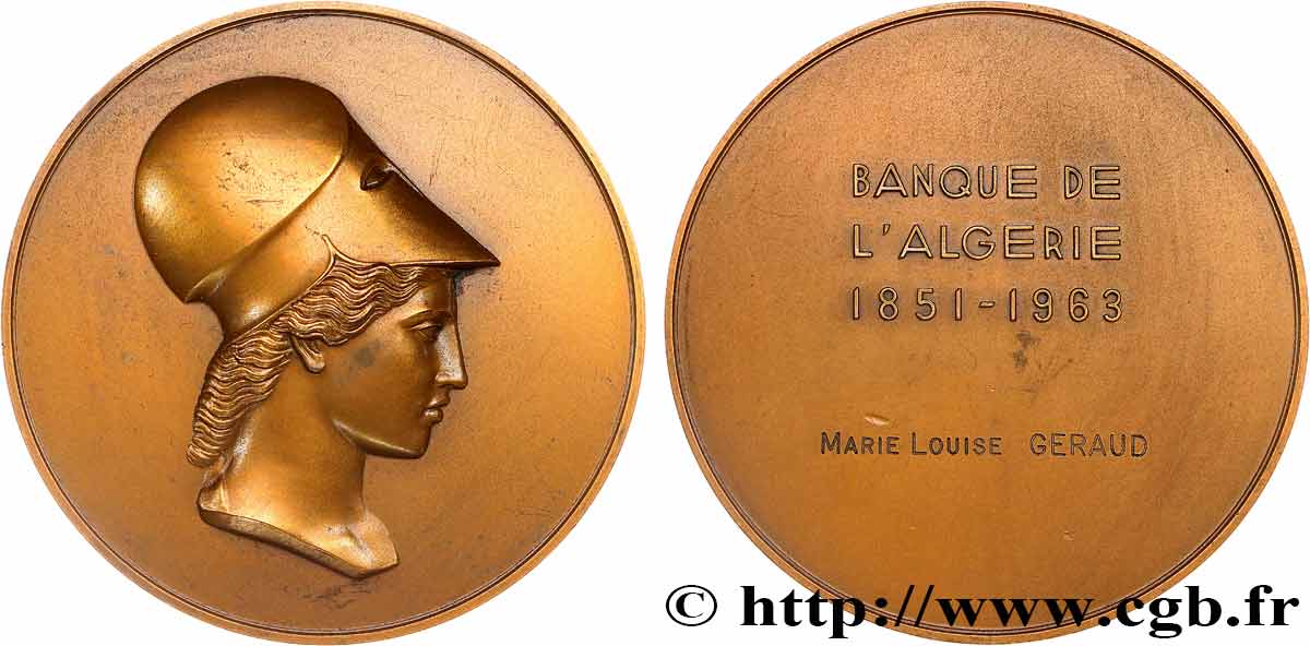 COLONIES (LES BANQUES DES...) Médaille, Banque de l’Algérie VZ