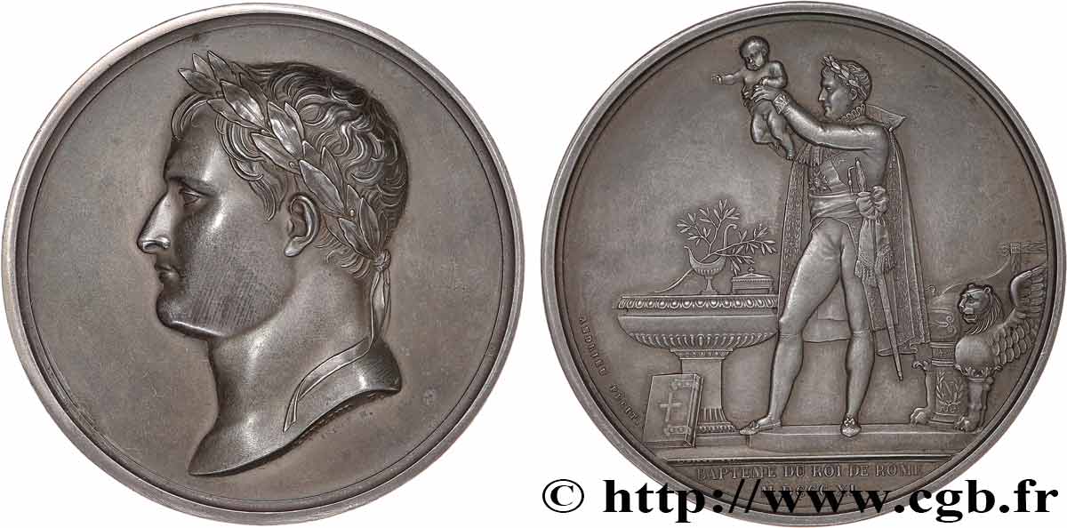 PREMIER EMPIRE / FIRST FRENCH EMPIRE Médaille, Baptême du roi de Rome, refrappe AU/AU