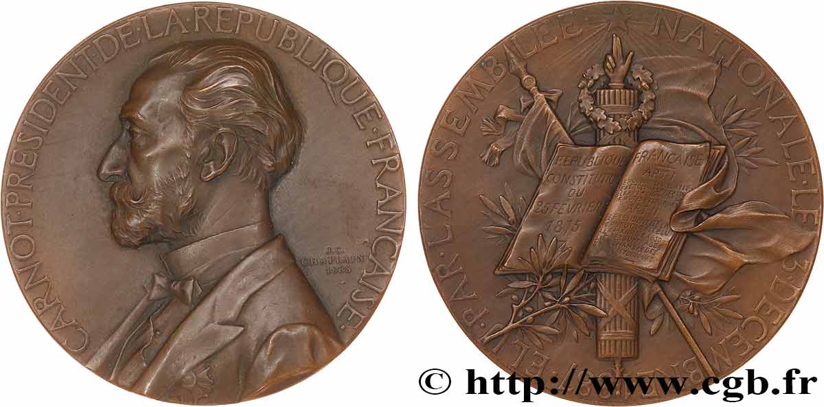 DRITTE FRANZOSISCHE REPUBLIK Médaille, Élection de Sadi Carnot VZ