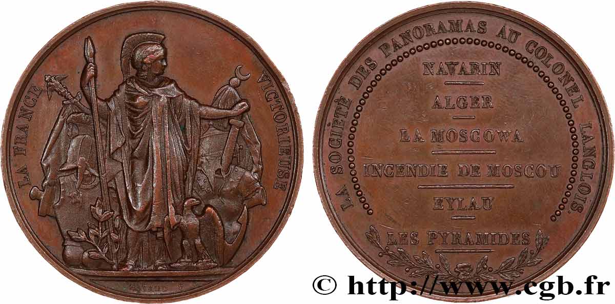 SECOND EMPIRE Médaille, La France victorieuse, au colonel Langlois AU
