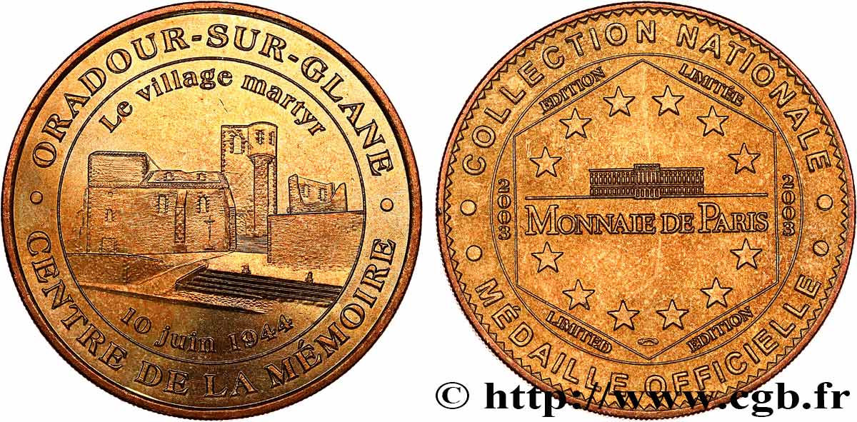 MÉDAILLES TOURISTIQUES Médaille touristique, Centre de la mémoire, Oradour-sur-Glane SUP