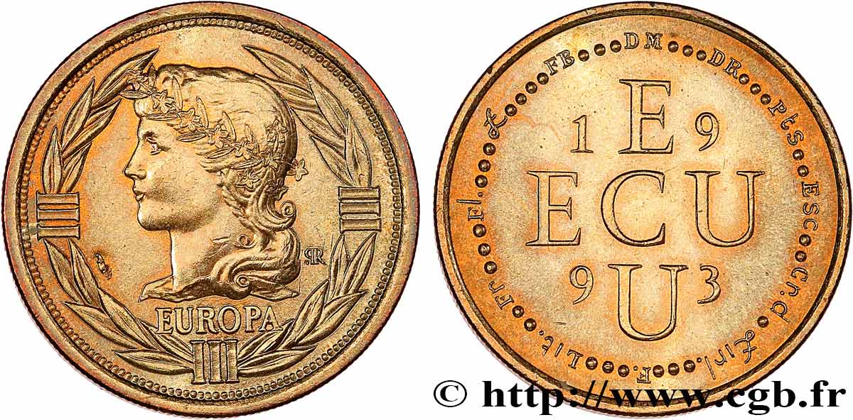 CINQUIÈME RÉPUBLIQUE Médaille symbolique, Ecu Europa TTB