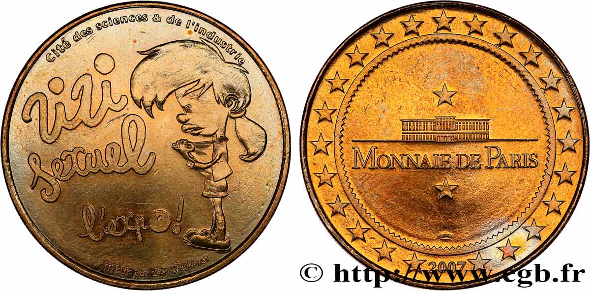 MÉDAILLES TOURISTIQUES Médaille touristique, Cité des sciences et de l’industrie, Exposition ”Zizi sexuel”, Paris SUP