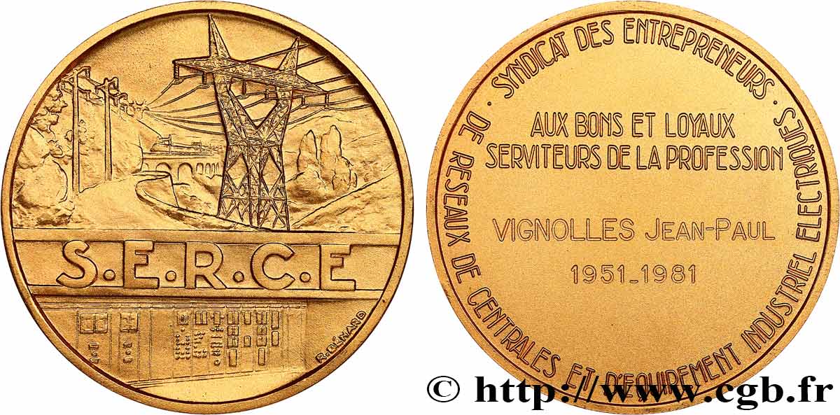 ASSOCIATIONS PROFESSIONNELLES - SYNDICATS Médaille d’honneur, Syndicat des entrepreneurs de réseaux et de constructions électriques SUP