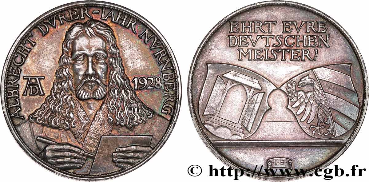 ARTISTES : GRAVEURS, PEINTRES, SCULPTEURS Médaille, 400e anniversaire de la mort d’Albrecht Dürer TTB+