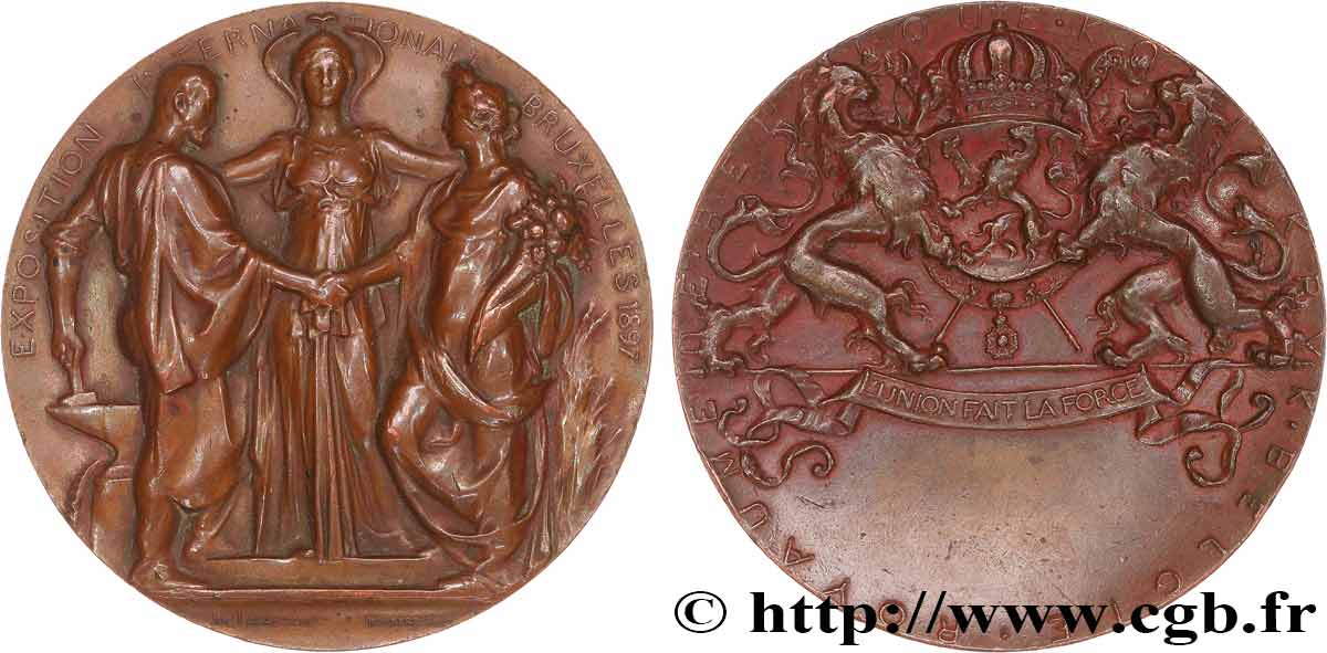 BELGIQUE - ROYAUME DE BELGIQUE - LÉOPOLD II Médaille, Exposition internationale SS