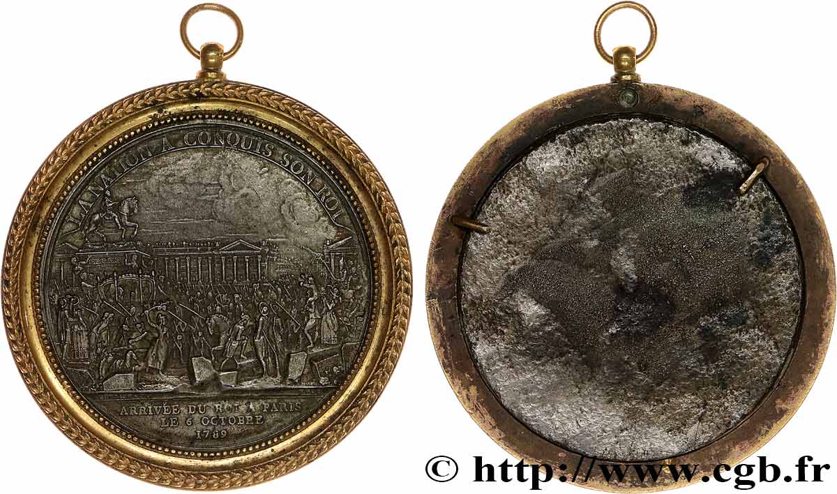 LOUIS XVI Médaille uniface, Arrivée du roi à Paris AU