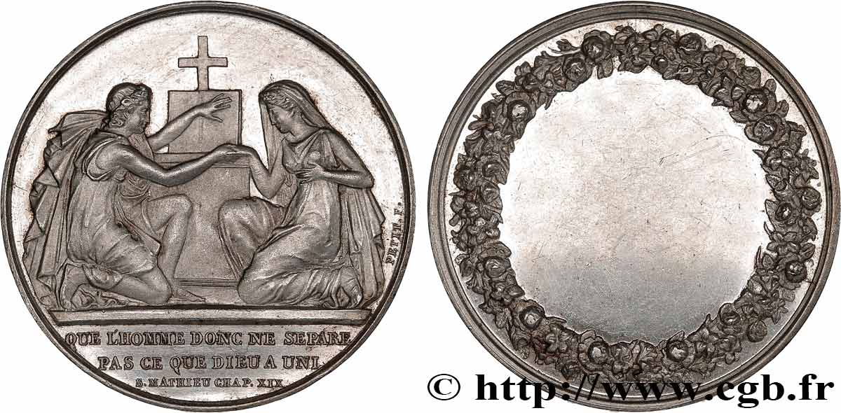 AMOUR ET MARIAGE Médaille de mariage, Evangile de St Mathieu TTB+