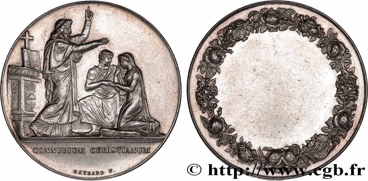 AMOUR ET MARIAGE Médaille de mariage, Connubium Christianum TTB+