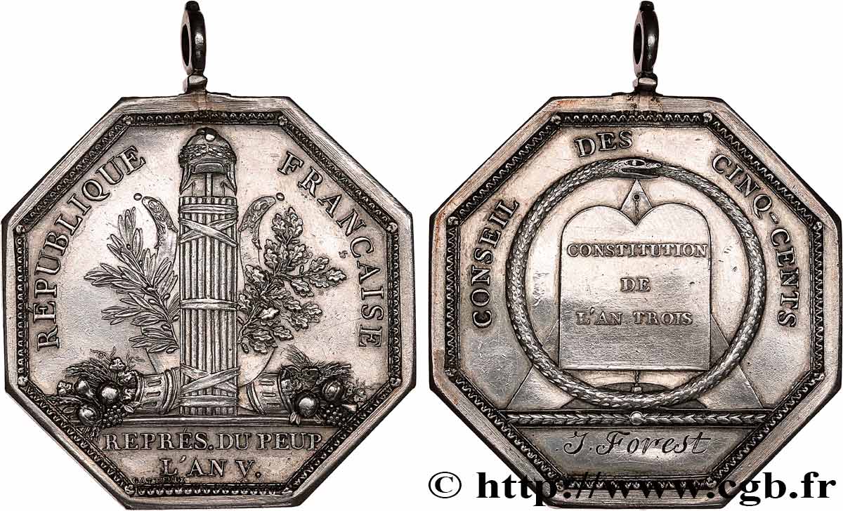 DIRECTOIRE Médaille, Conseil des Cinq-cents AU