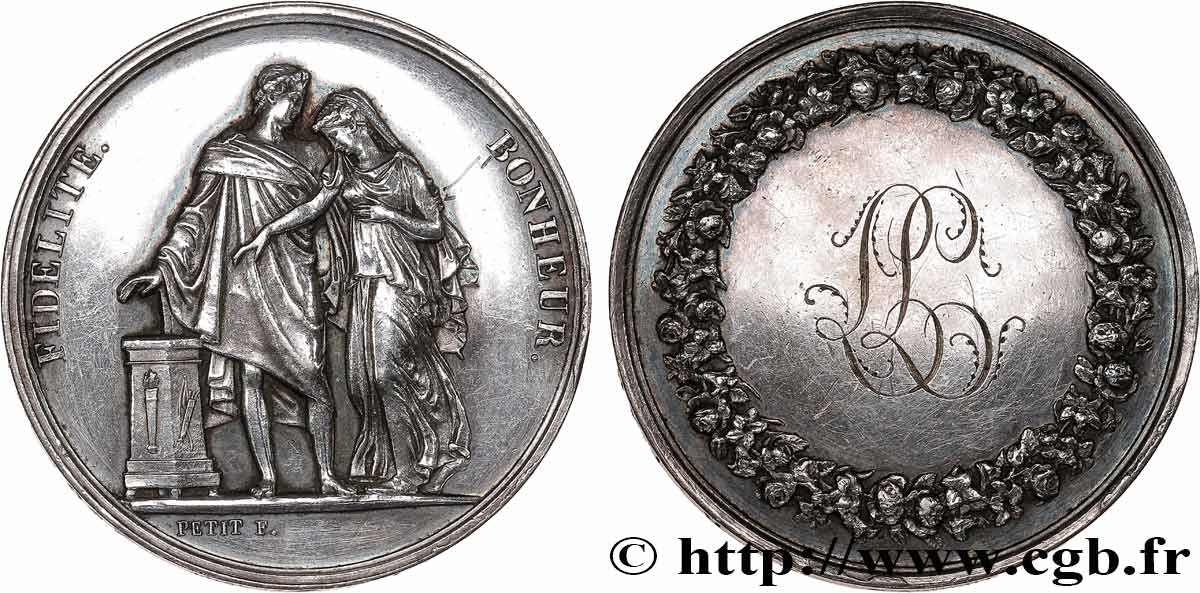 AMOUR ET MARIAGE Médaille de mariage, Fidélité et Bonheur AU