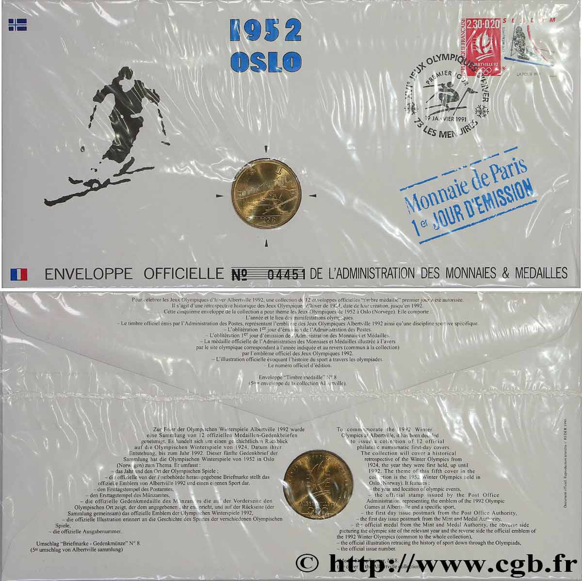 SPORTS Enveloppe “Timbre médaille” n°8 FDC