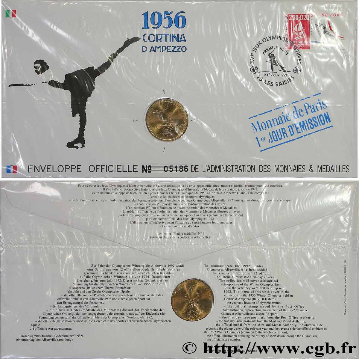 SPORTS Enveloppe “Timbre médaille” n°9 SPL