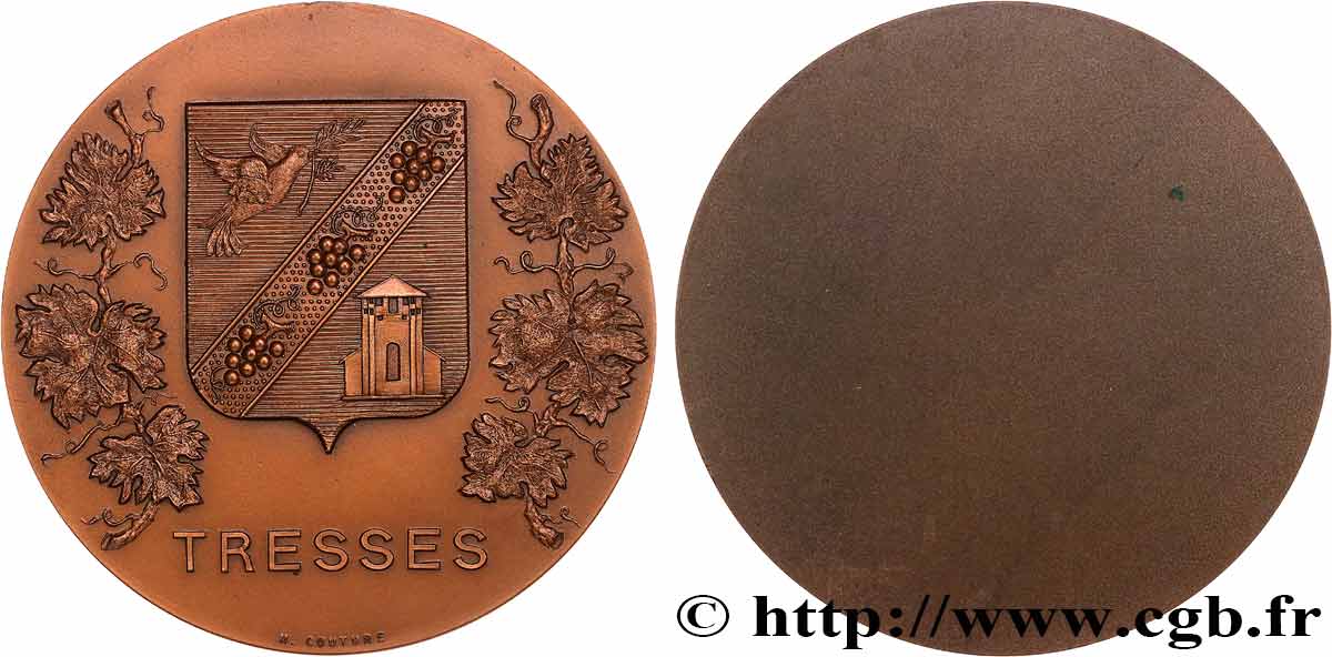 QUINTA REPUBBLICA FRANCESE Médaille, Ville de Tresses q.SPL