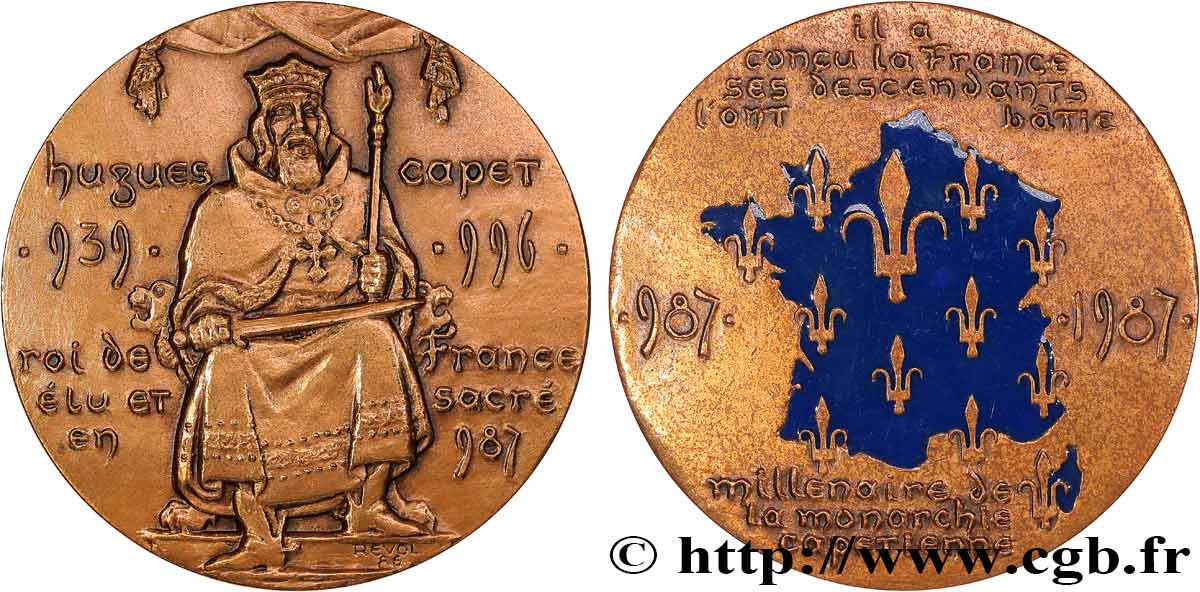QUINTA REPUBBLICA FRANCESE Médaille du millénaire capétien SPL