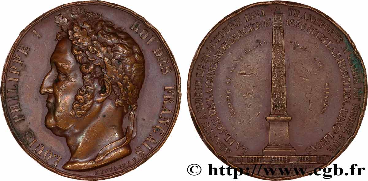 LOUIS-PHILIPPE Ier Médaille, Inauguration de l’Obélisque de Louxor TB+